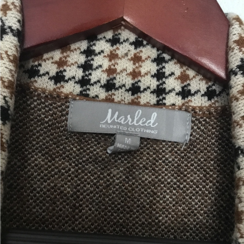 Women's Houndstooth Double-Breasted Blazer Marled - Picture 4 of 4